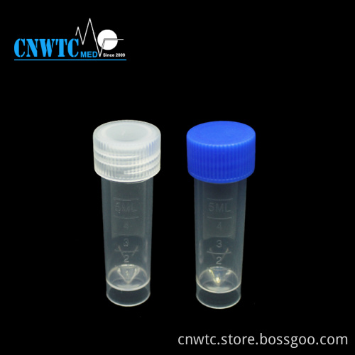 5ml Lab Polypropylene Storage Vials with Screw Top for Cryogenic Use